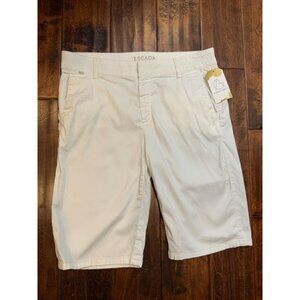 Escada Sport White Cotton Blend Bermuda Shorts, Size Small (36)